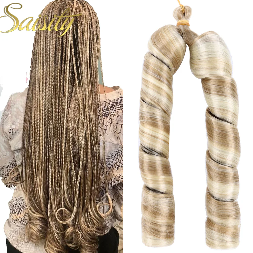 

Ombre Synthetic Spiral Curls 22Inch Loose Wave Crochet Braiding Hair Extensions Pre Stretched Braids Hair For Black Women Hair