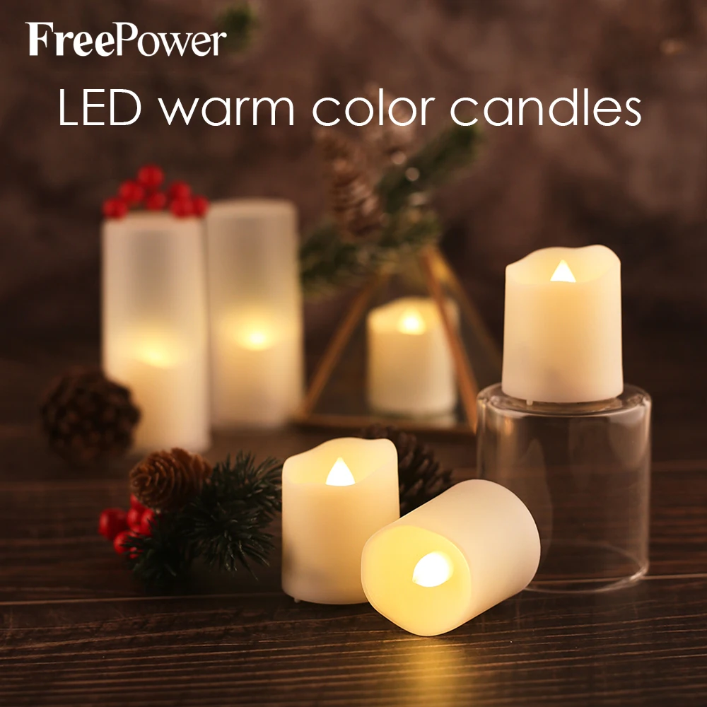 FREEPOWER Lot de 12 Bougies LED Rechargeables USB avec Télécommande,  électrique Chauffe Plat avec Minuterie, Flamme Vacillante, Blanc Chaud,  Décoration pour Halloween Noël Maison : : Luminaires et Éclairage