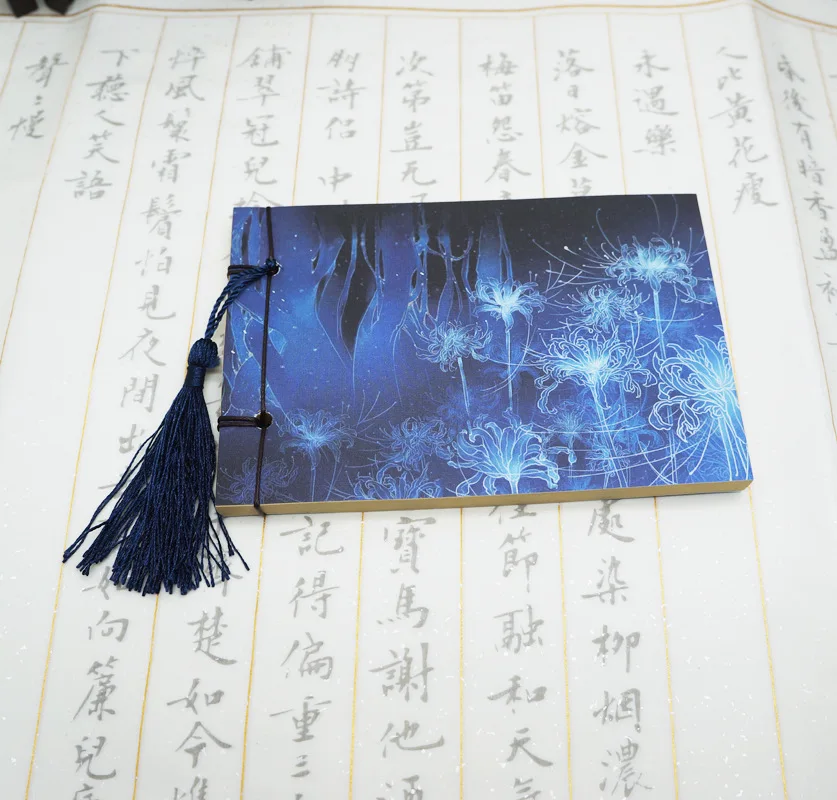 Sui yue fang Origional Retro Chinese-style Antique Style A6 Wire-bound Notebook Blank Small Portable This with Fimbrilla