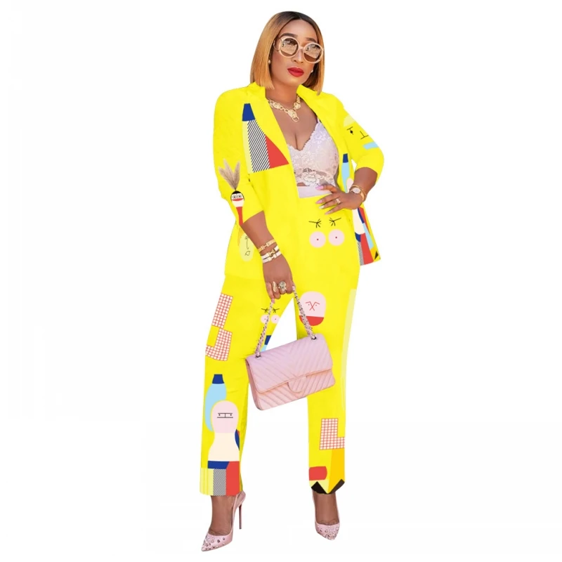 

2 Piece Set Africa Clothes African Dashiki New Dashiki Fashion Suit (Top And Trousers) Super Elastic Party Black Yellow For Lady