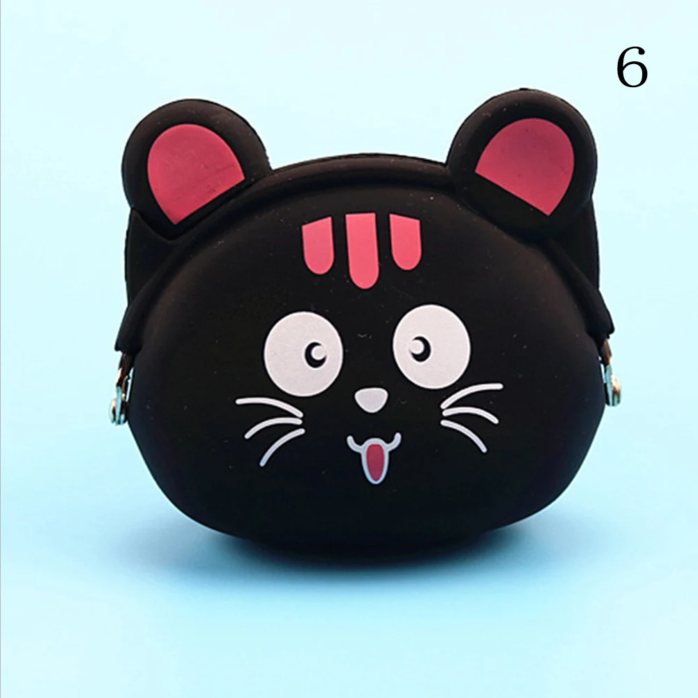 Lovely Women Coin Bag Silicone Storage Animal Panda Cat Bear Mini Pouch Coin Bag Change Wallet Purse Hasp New Design Wallets Hot - Цвет: 6