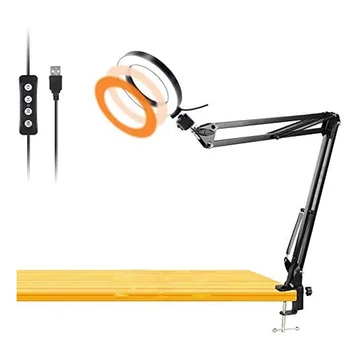 

Led nifying Glass Table Lamp USB Beauty Cold Light Multifunctional Eye Protection Table Lamp Led Ring Bank Clip Lamp