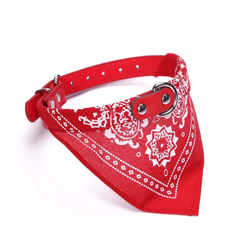 red Мягкий ошейник для питомцев, кошек, регулируемый ошейник для питомцев, кошачий шарф, шейный платок, ожерелье, Тригон, аксессуары для питомцев, Регулируемый шарф для маленьких собак - Цвет: red