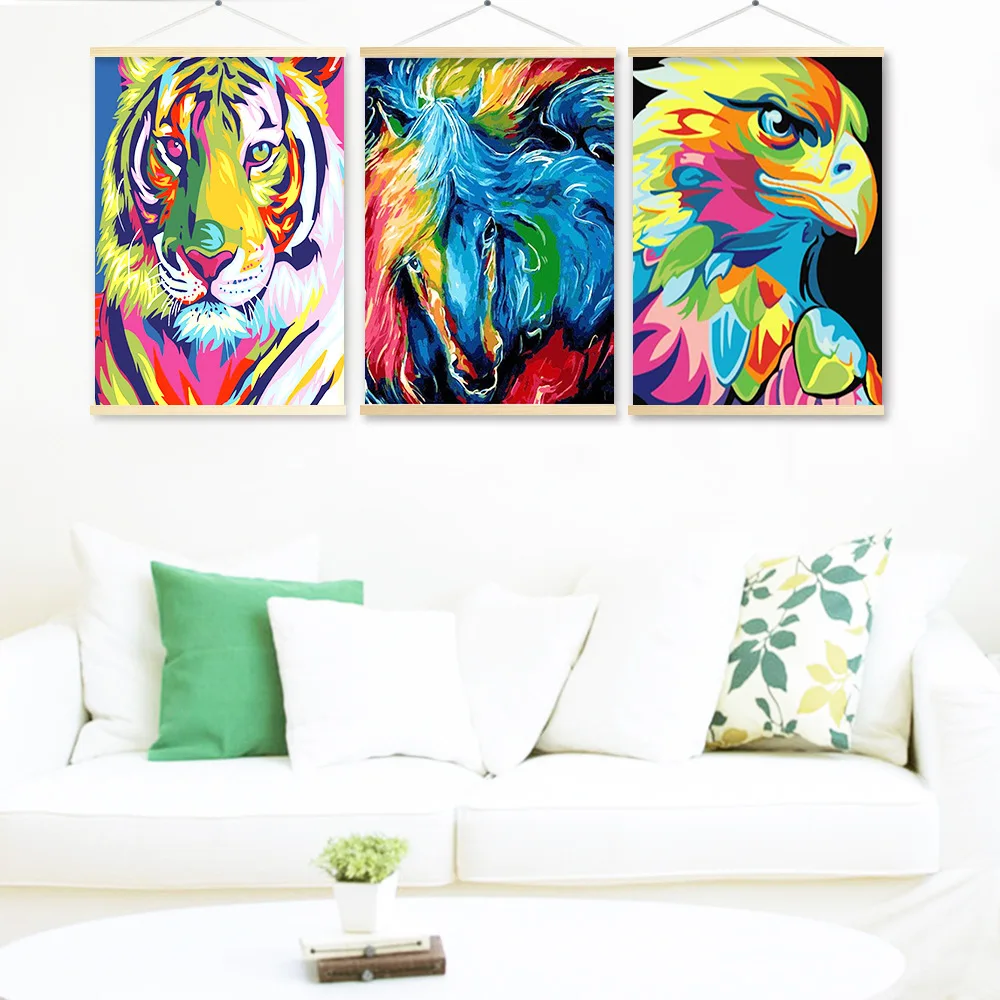

Cool Five-color Animal Paintings Modern Living Room Decorative Painting Sofa Wall Mural Taobao Currently Available a Generation