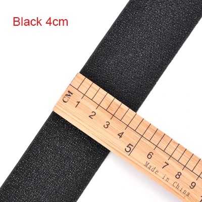 40mm Black glitter Блестящий золотистый Серебристый резинки 10/15/25/40 мм Высокое качество нейлоновый пояс для одежды брюки DIY Швейные аксессуары 1 м - Color: 40mm Black glitter