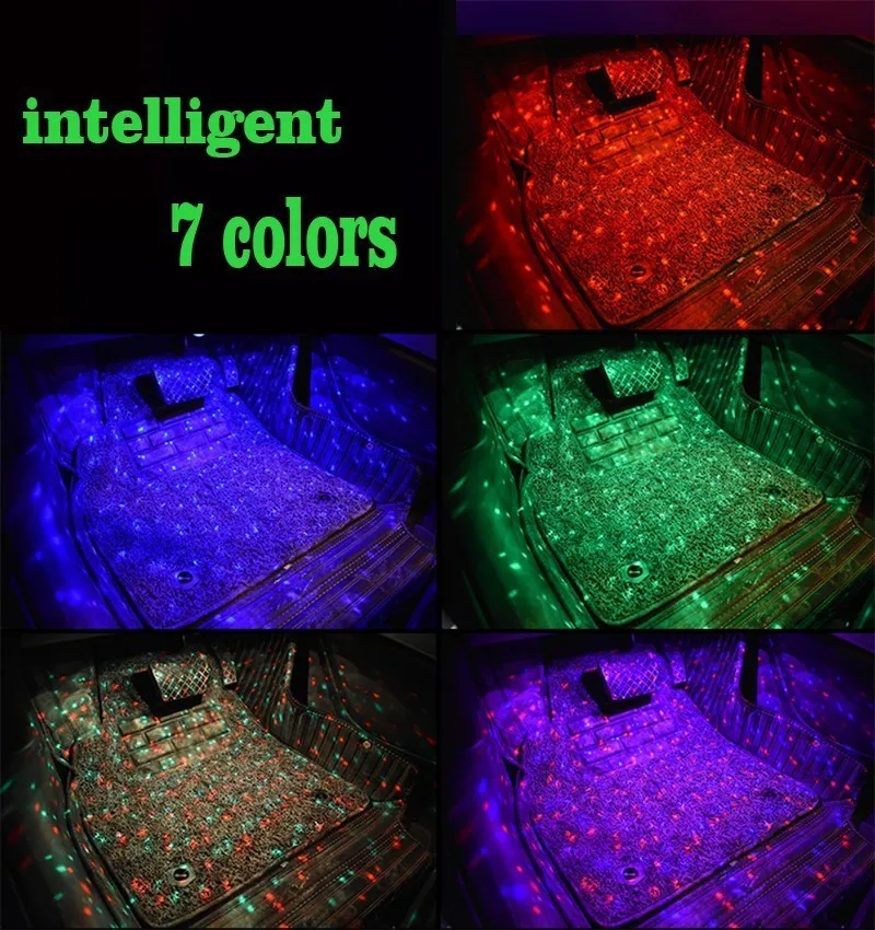 Автомобильный RGB светодиодный ленточный светильник для стайлинга автомобиля декоративная Автомобильная атмосферная Звездная лампа для салона автомобиля Голосовое управление