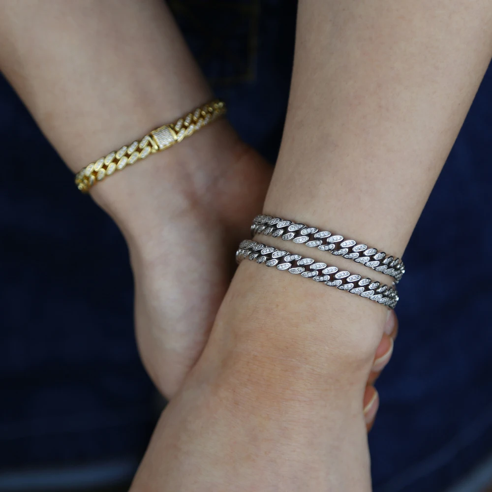 Iced Out Cuban Link Bracelet- Silver – Marianela's Exclusive Shop