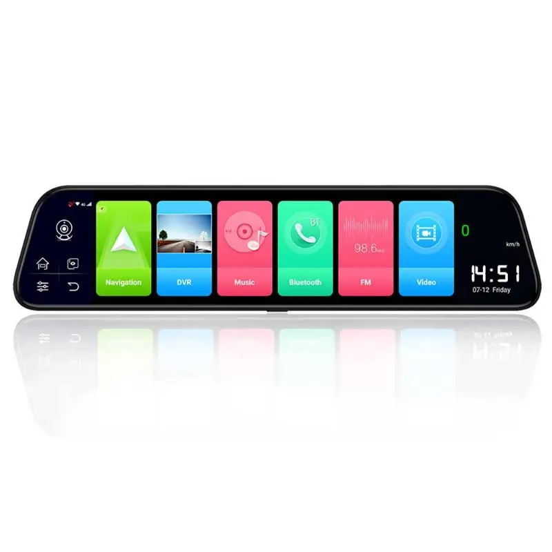 

4G Android 8.1 Car DVR GPS Navigation Dual Lens Rearview Mirror Dash Camera