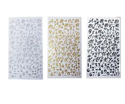 Budget Binder Diy Stiker Gold Silver Black Letter Number Notebook Decration For Kids Scrapbooking-School Stationery Sticker