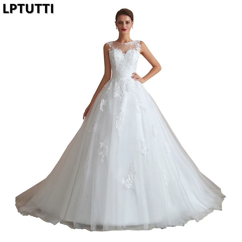 

LPTUTTI Lace Embroidery New Sexy Vintage Princess Bridal Marriage Gown Bride Simple Party Events Long Luxury Wedding Dresses