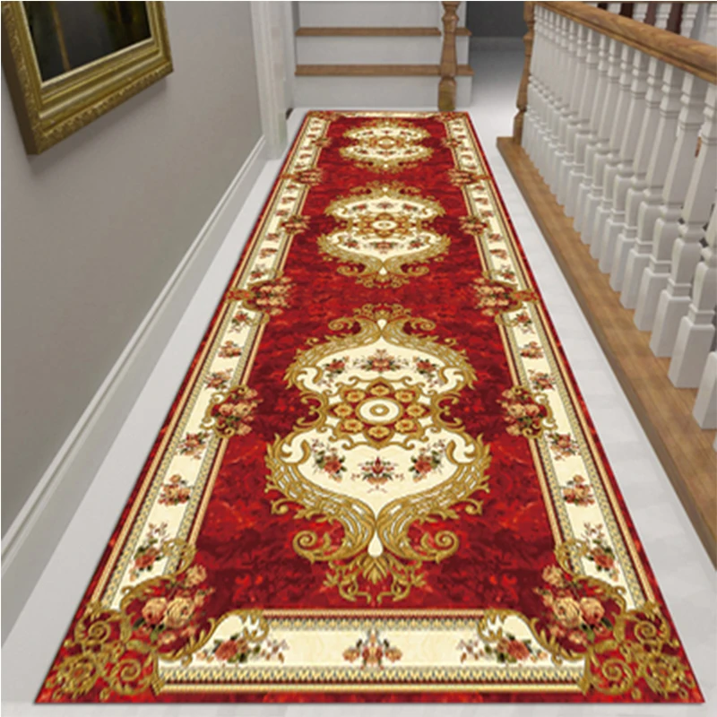 Corridor Carpets Hotel Long Aisle Rug Decorative Entrance Hallway Anti-Slip Home Stair Carpet Runner Wedding Floor Rugs Red Blue | Дом и сад