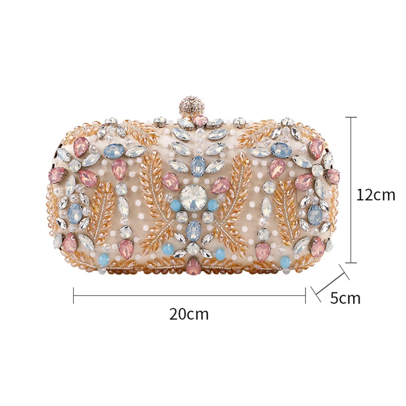 Keevip Champagne Gold Clutch Purse Size