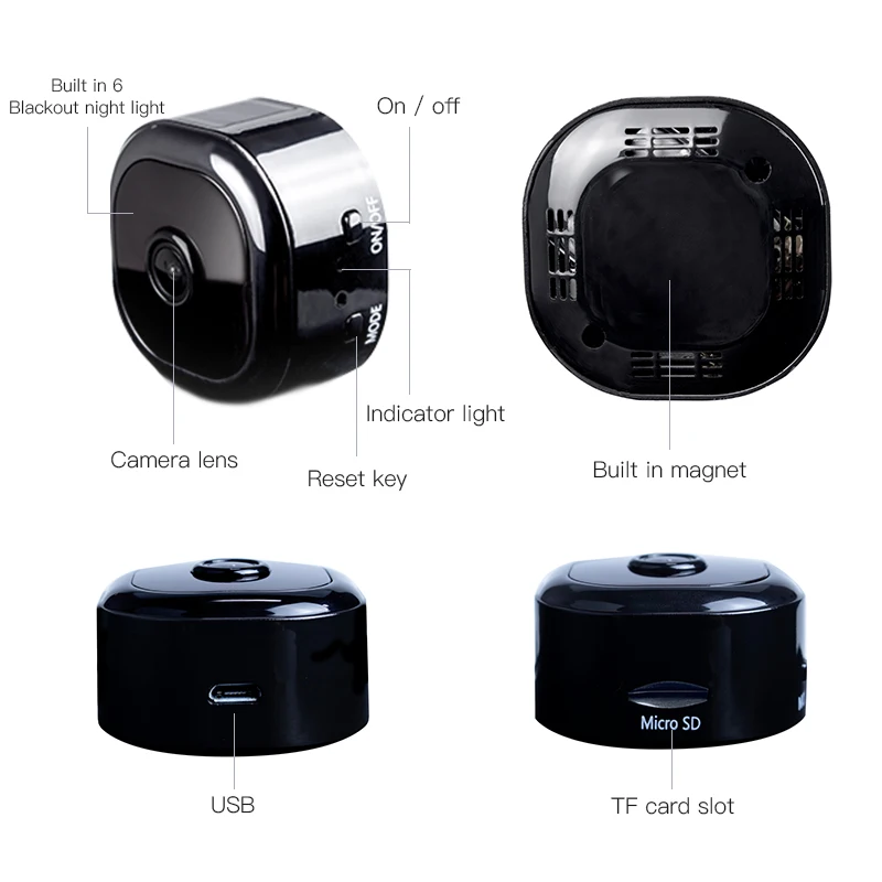Мини Wi Fi IP камера QZT микро видеонаблюдения радионяня 1080P инфракрасная домашняя