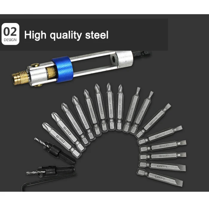 Drill Flip Drive Kit 20pcs Multi-function Drill Bit Set Quick Easy Operation DC156