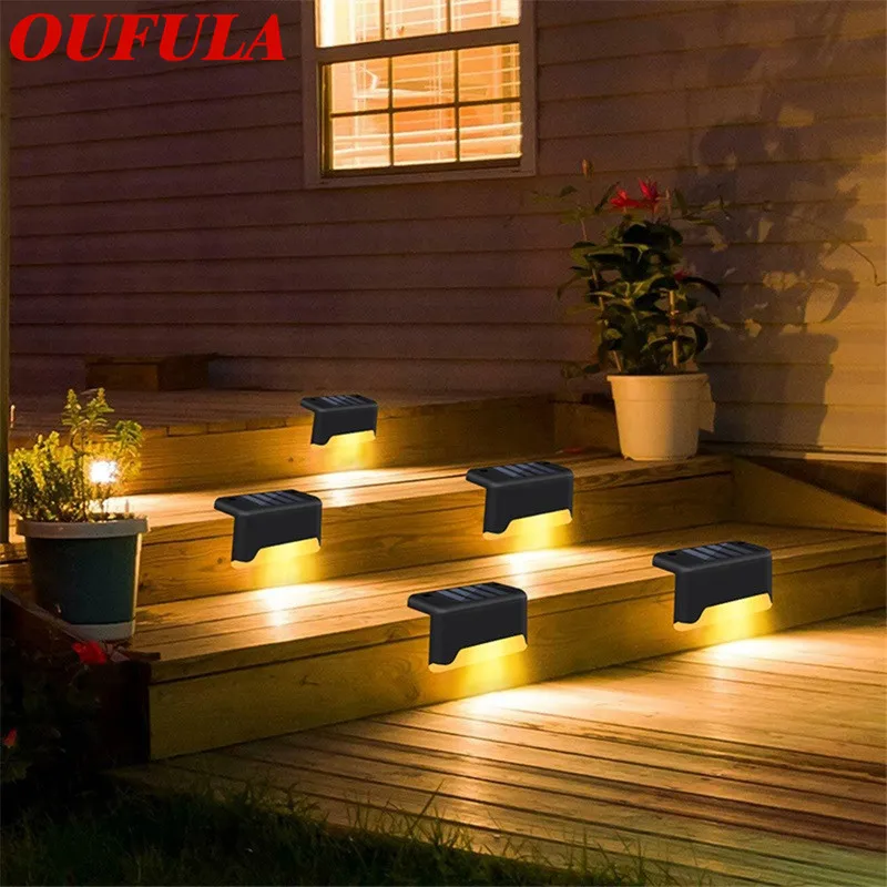 

OUFULA Outdoor Wall Light Solar Step Light LED Waterproof Staircase Railing Garden Fence Light