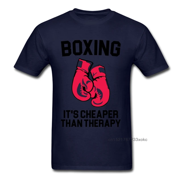 100% Cotton Fabric T-Shirt Men's T Shirts Boxer Tshirt Box Cheaper Than Therapy Letter Tops Fitness Tee Summer Clothes Cool 1