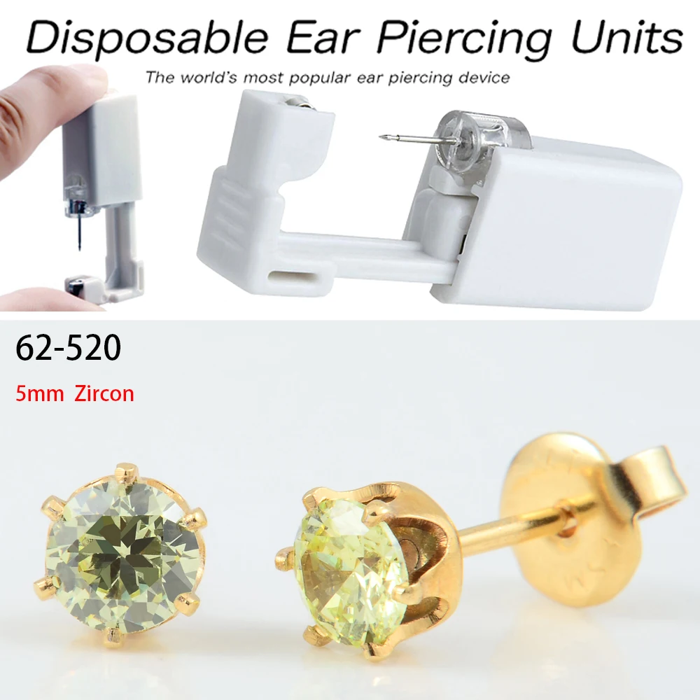 Sterilized Disposable No-Pain Ear and Nose Piercing Tool Kit with Design Options