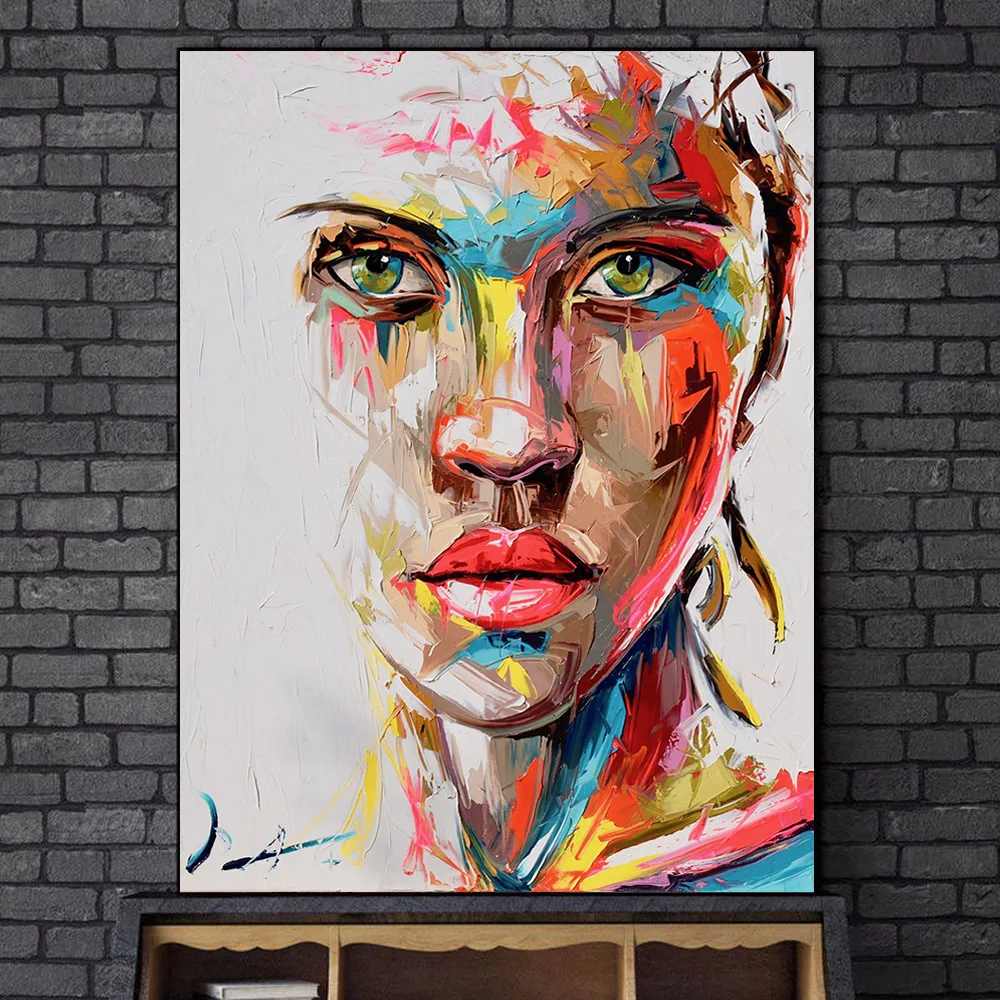 150cmx 100cm  CANVAS modern painting Graffiti Street Art  Print girl woman face 