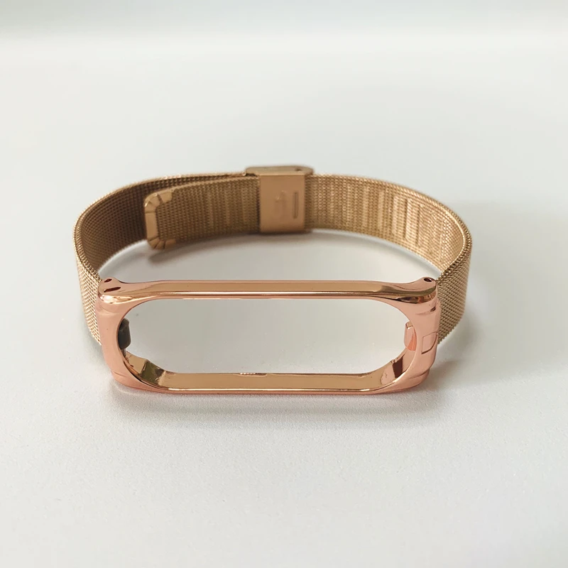 rose gold Ремешок на запястье 4 3 NFC ремешок из нержавеющей стали mi Band 4 3 металлический ремешок браслет mi Band 4 3 ремешок на запястье для Xiao mi Band 3 4 - Цвет: rose gold