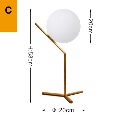 table lamp C Скандинавский подвесной светильник s Глобус стеклянные подвесные лампы светодиодный шар подвесной светильник кухонный светильник закрепленный светильник ing - Цвет корпуса: table lamp C