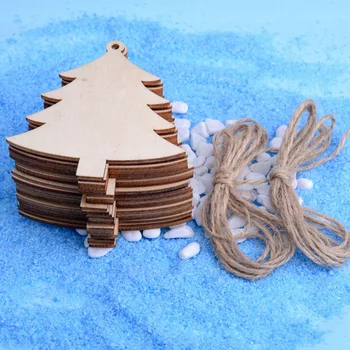 

Christmas Tree Wooden Blank Painting Craft Hanging Home Xmas Decor Supplies RT99