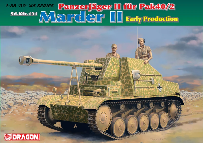 DRAGON 6769 1/35 Panzerjager II fur Pak 40/2, Sd. Kfz.131 Marder II [Early]-масштабный модельный комплект