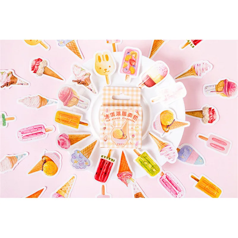 

46PCS/Box Delicious Dessert Series Stickers Old Life Diary Planner Decorative Mobile Stickers Scrapbooking DIY Craft Stickers