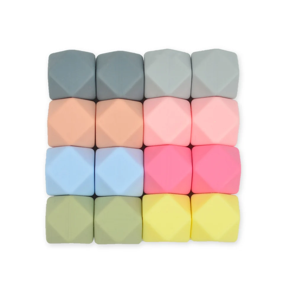 Mini Hexagon silicone beads Baby Teether 50pcs 14mm BPA Free DIY Necklace Pacifier Chain Baby Teething Care Infant silicone teething toys,silicone beads,silicone teether,silicone teething beads