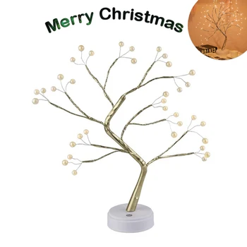 Billige Tabletop Bonsai Baum Licht Für Live Rundfunk Studio Dekoration, Wohnzimmer Schreibtisch Decora Touch Schalter, USB Oder Batterie Powered