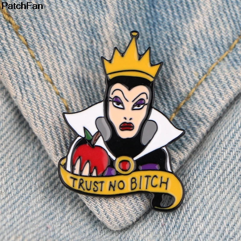 Patchfan queen цинковый галстук мультфильм забавные булавки броши для рюкзака, одежды для мужчин и женщин шляпа Декоративные значки медали A2444