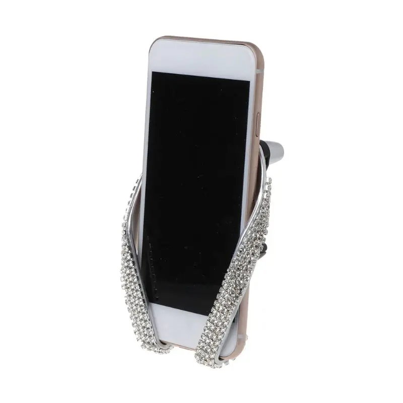 Crystal Crystal Rhinestone Car Mobile Phone Holder Air Vent Mount Diamond ABS Phone Stand Holder Adjustable For iPhone For GPS
