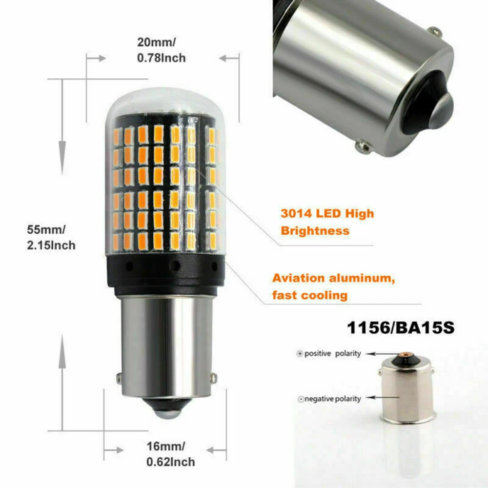 1156 BA15S 3014 144SMD поворотный сигнальный светильник светодиодный без ошибок 12-24 В