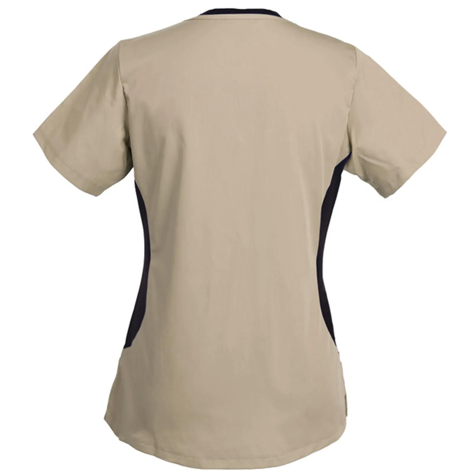 Women Short Sleeve V-neck Tops t shirt Work Uniform Solid Patchwork Color Pocket Bluse Slim Tees Tops Plus Size Oversize 3XL 2