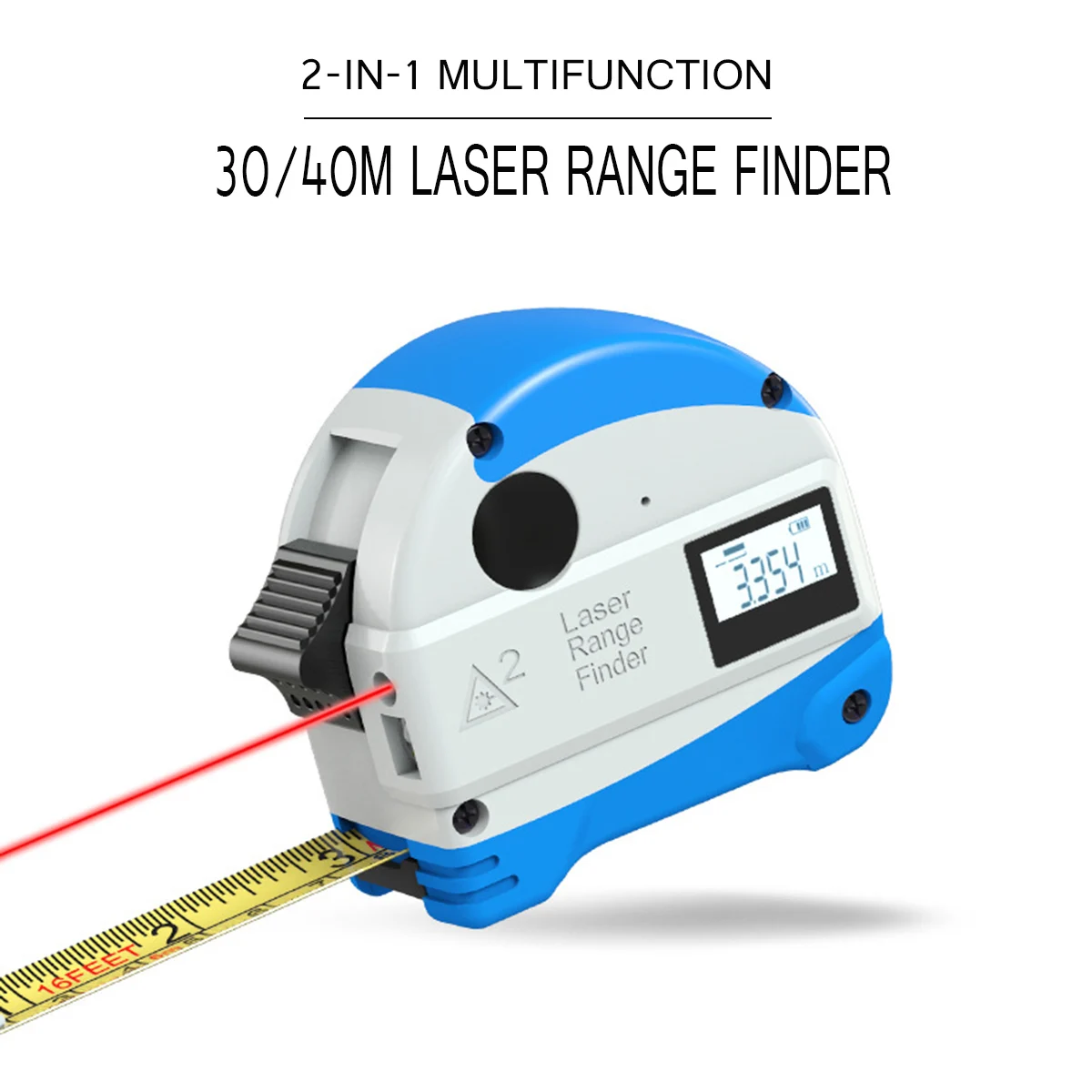 30/40M Laser Rangefinder Digital Tape Measure Distance Meter 5M Portable Retractable Tape Ruler Multi-function Measurement Tool