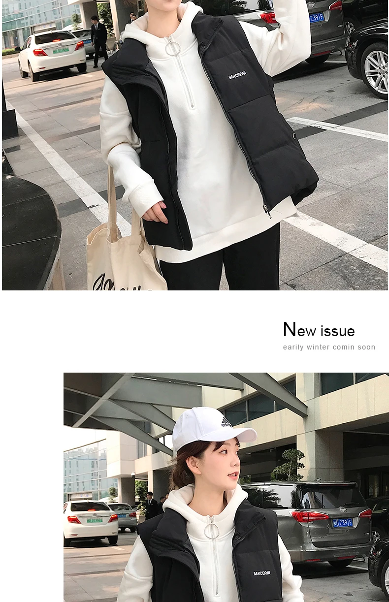 Photo Shoot down Jacket Waistcoat Female Winter Korean-style Stand Collar Vest Large Size Thick Cotton Coat Short Vest Fashion