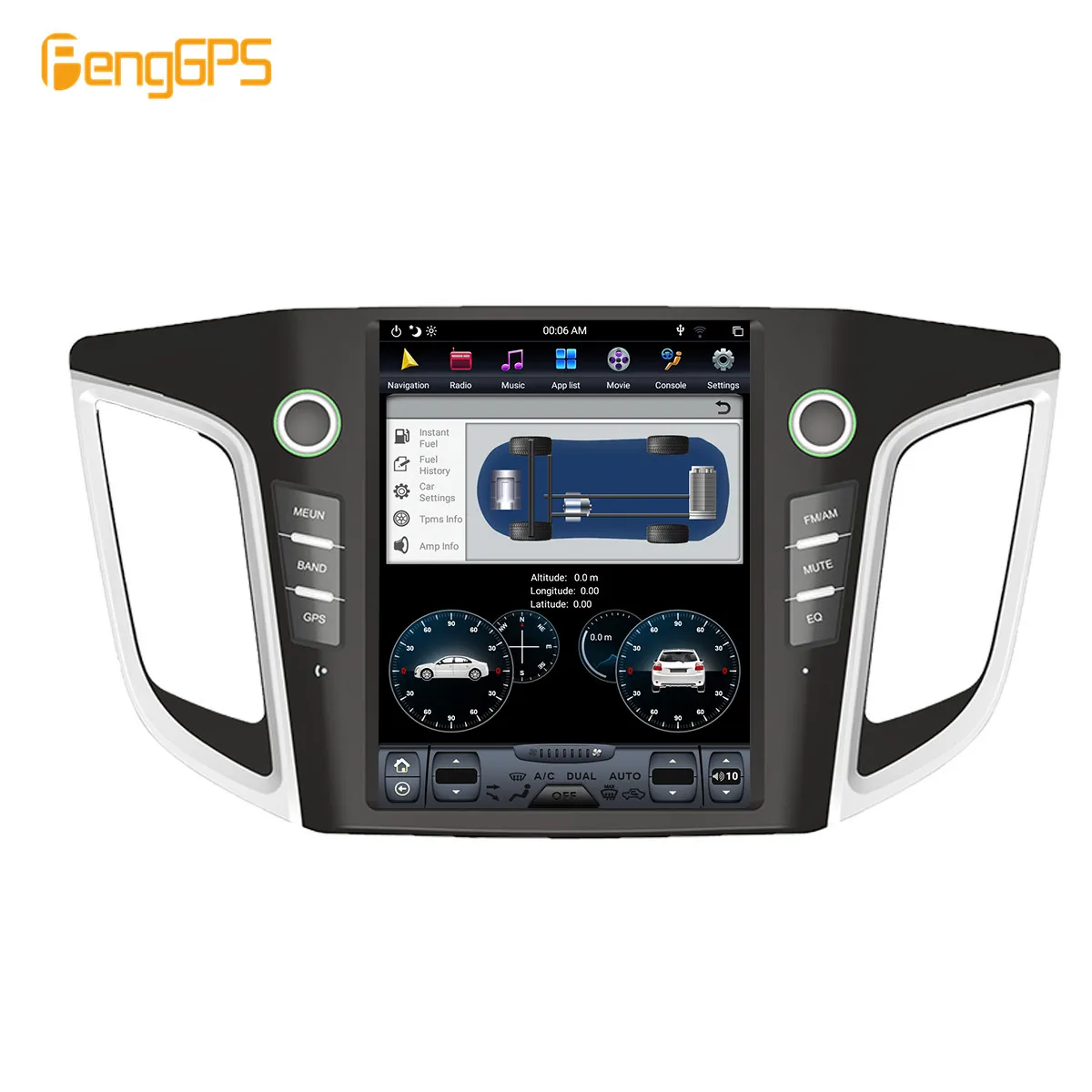 10,4 ''Тесла Android 8,1 PX6 4+ 32 ГБ Голосовое управление встроенный CARPLAY автомобильный радиоприемник для HYUNDAI IX25/CRETA- gps навигация