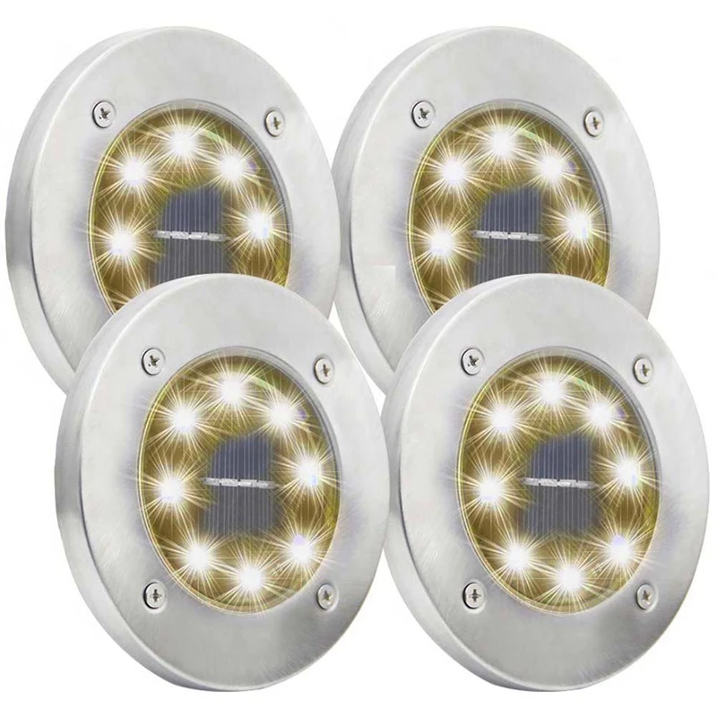 

Solar Ground Lights,8 Led Garden Pathway Outdoor In-Ground Lights,4 Pack