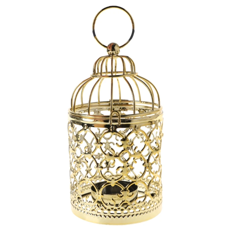 Полый Держатель Подсвечники Tealight подвесной фонарь винтажная клетка для птиц 3 цвета 72XF