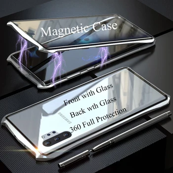 

For Samsung Galaxy Note 10 Pro Magnetic Case Full Protective double-sided Tempered Glass Case for Samsung Note 10 Pro Metal Case