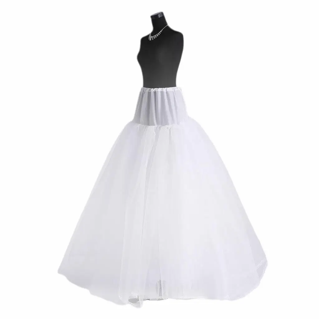 Свадебные 3-х слойные крепкая нить мягкая Поддержка без кольца свадебное платье воздушная юбка c - Цвет: Белый