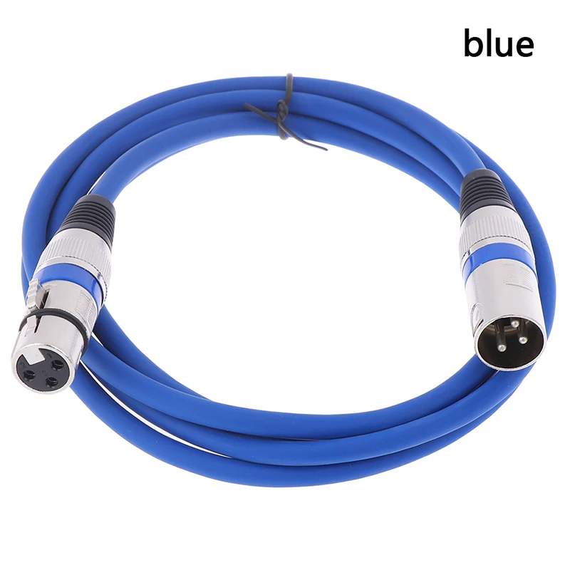 blue 1pc 3 Pin XLR Male to Female Microphone Extension Cable Audio Extension Cables Cord Wire Line 6mm for Microphone 1.8m - Цвет: blue