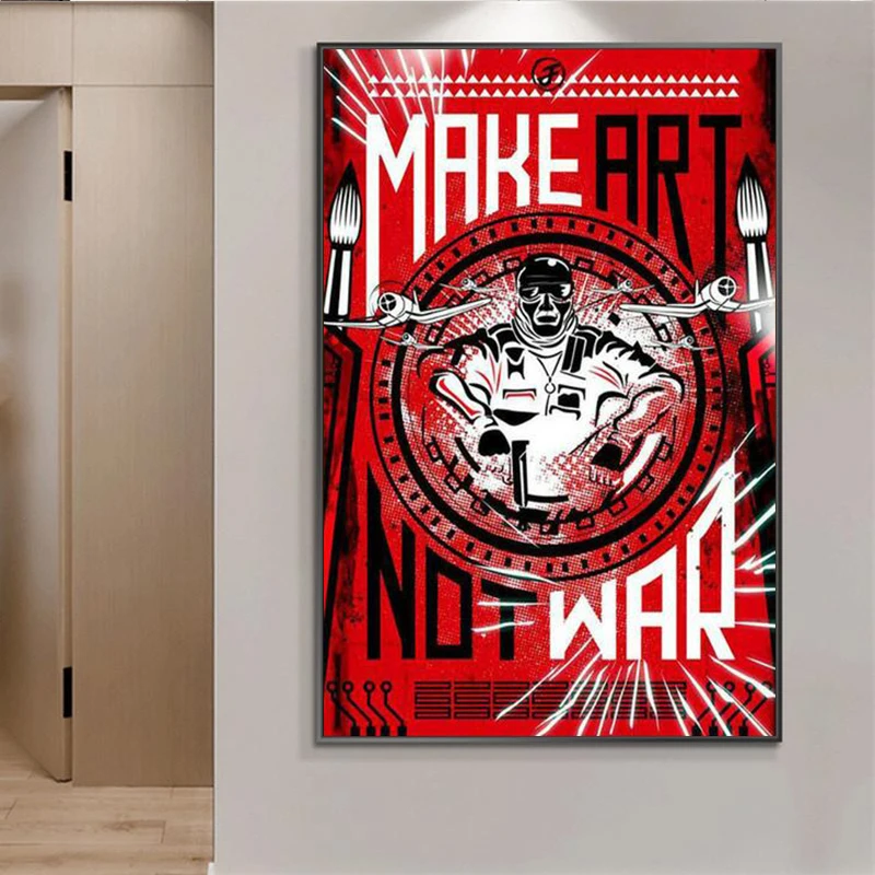 Постеры и принты Make Art Not War Pop Bar настенные картины на холсте для гостиной