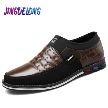

Fashion Hot Sale Mens Casual Shoes Leather Retro Mens Loafers Pure Color Mens Buiness Formal Shoes Brown Soft Mens Moccasin 47