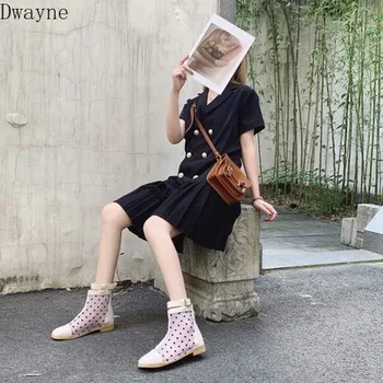 

Cool boots short boots women 2020 summer new fashion square head low heel mesh breathable sandals personalized women's boots