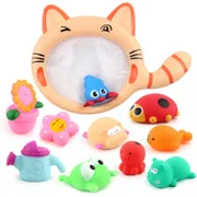 Animal Fish-catching Net 3 Pieces Water Toys-Water Spouting Pinching Called Fish Catching Toy Children Bath