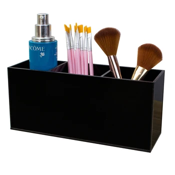 

Makeup Brush Holder Strong Acrylic 3-Slot Cosmetics Brush Organizer Lip Gloss Holder for Dresser Bathroom Desktop