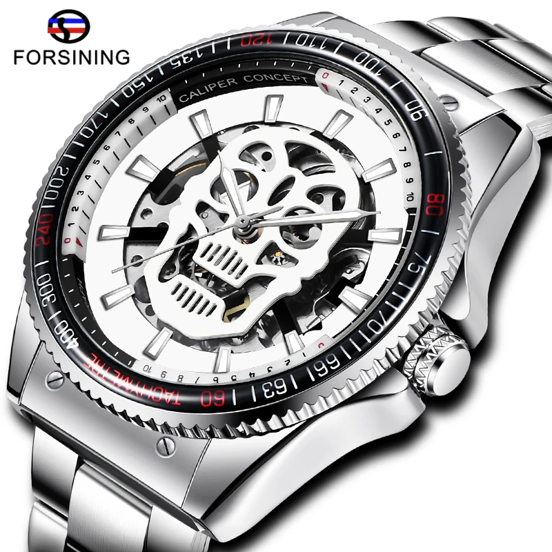

Top Brand FORSINING Men Automatic Mechanical Watch Military Sport Male Clock Luxury Skull Skeleton Luminous Waterproof Clock