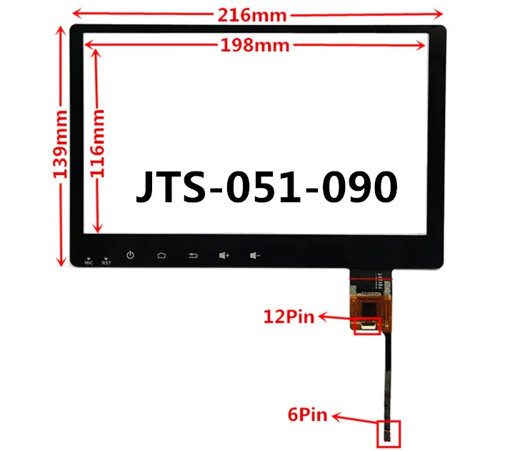  JST-051-090 Capacitive Universal Digitizer for KIA KX5 Car DVD GPS navigation multimedia Touchscree