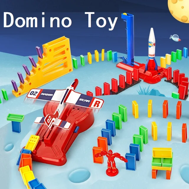 120pcs Domino Blocks Dominoes Board Game Plastic Model Building Tool Toys For Children Girl Boy Kids Educational Christmas Gift 1