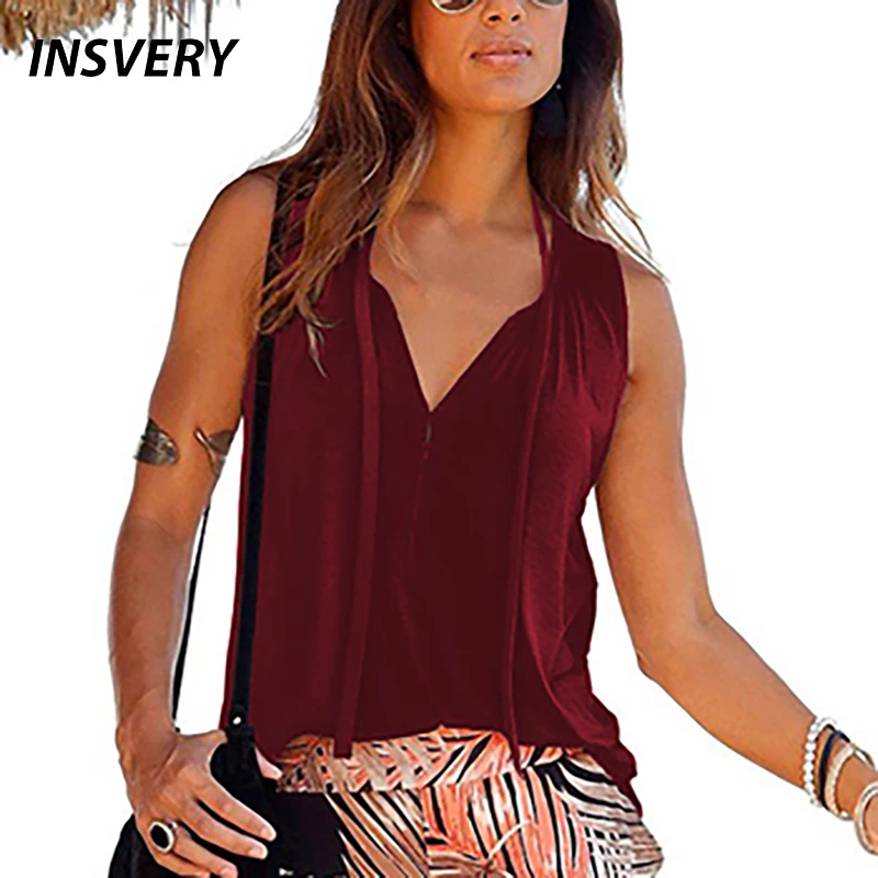 

Sexy Tops for Women Loose Vest Solid Casual Shirt Women Fashion Tops Sleeveless T Shirt Summer Beachwear Vest